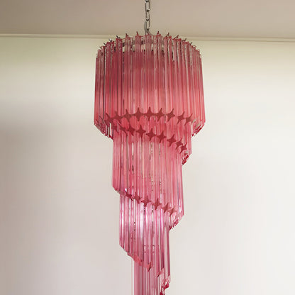 Spiral Prism Glass Chandelier 15.7"