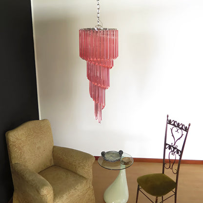 Spiral Prism Glass Chandelier 15.7"