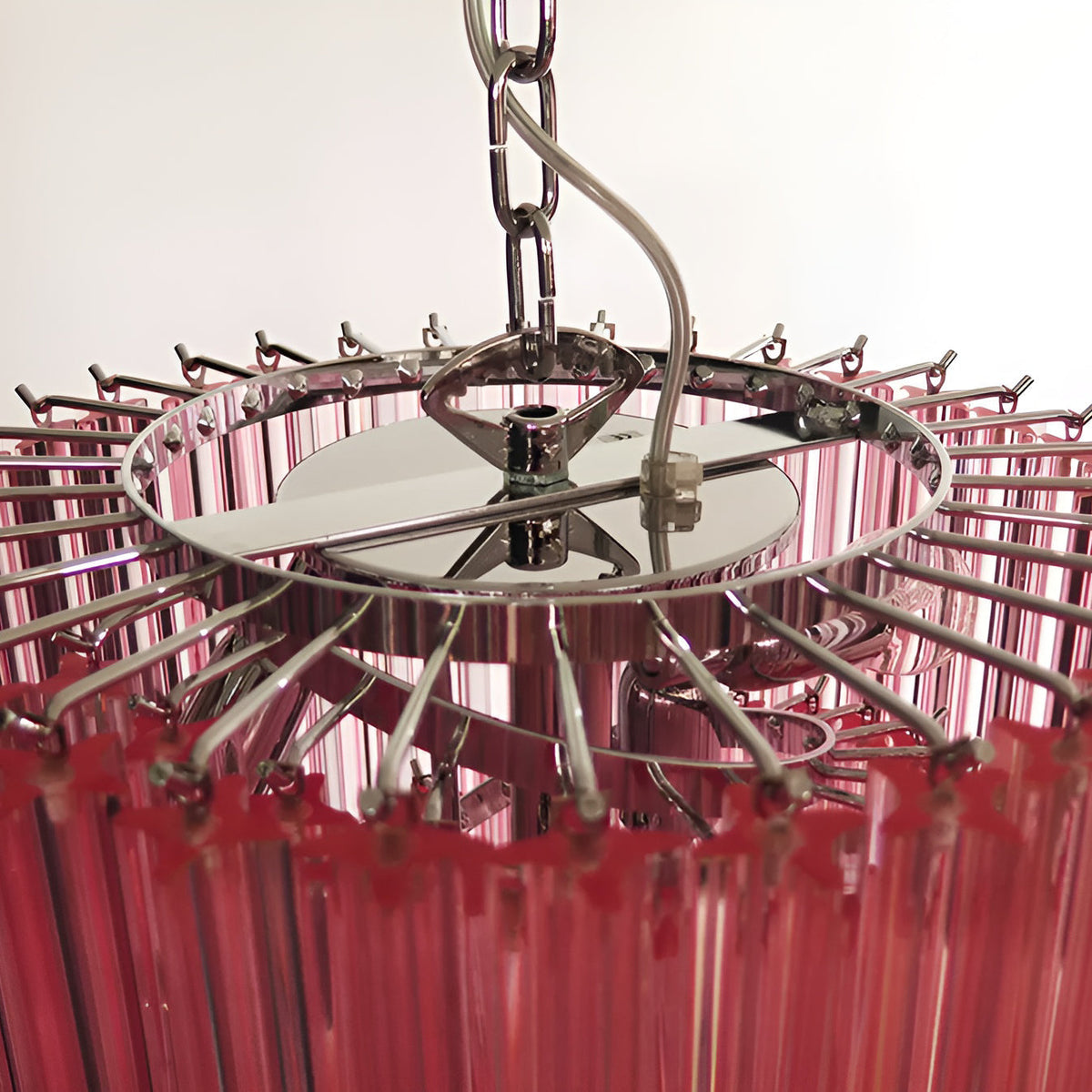Spiral Prism Glass Chandelier 15.7"