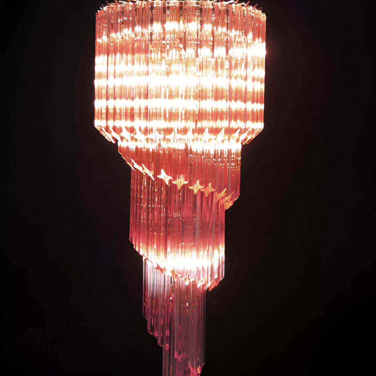 Spiral Prism Glass Chandelier 15.7"