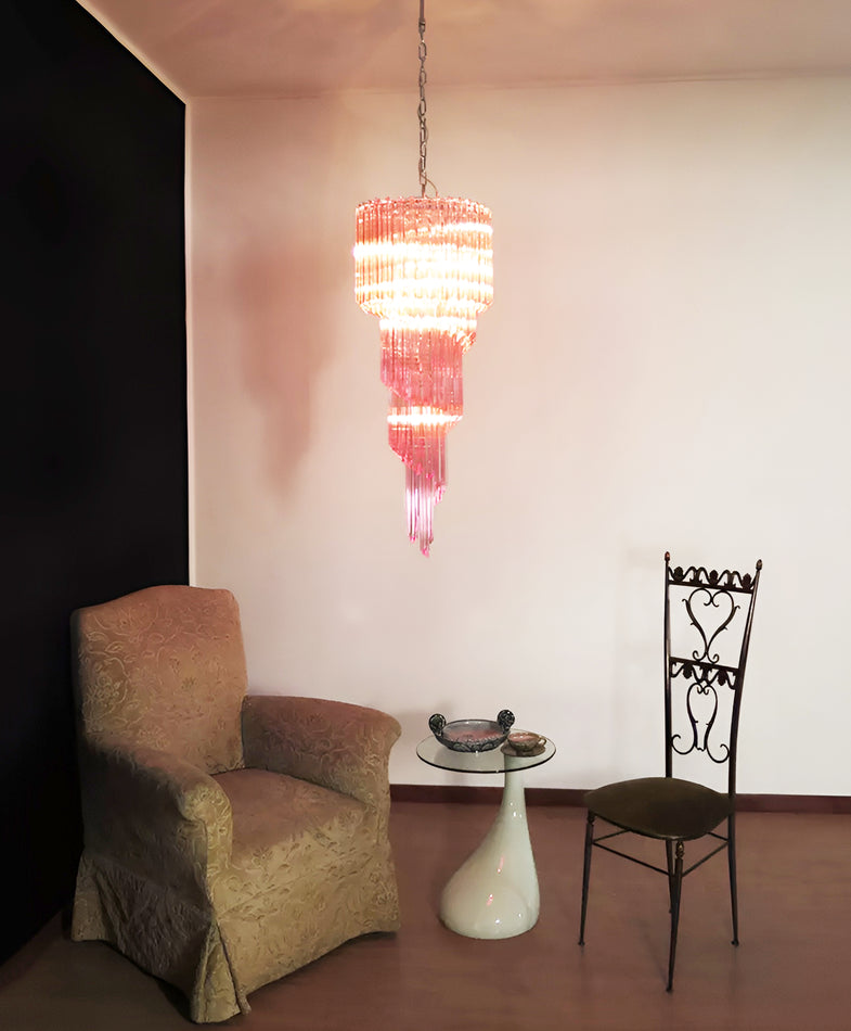 Spiral Prism Glass Chandelier 15.7"