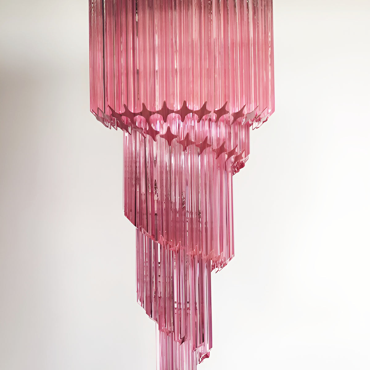 Spiral Prism Glass Chandelier 15.7"
