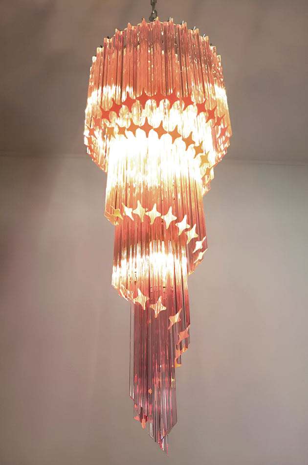 Spiral Prism Glass Chandelier 15.7"