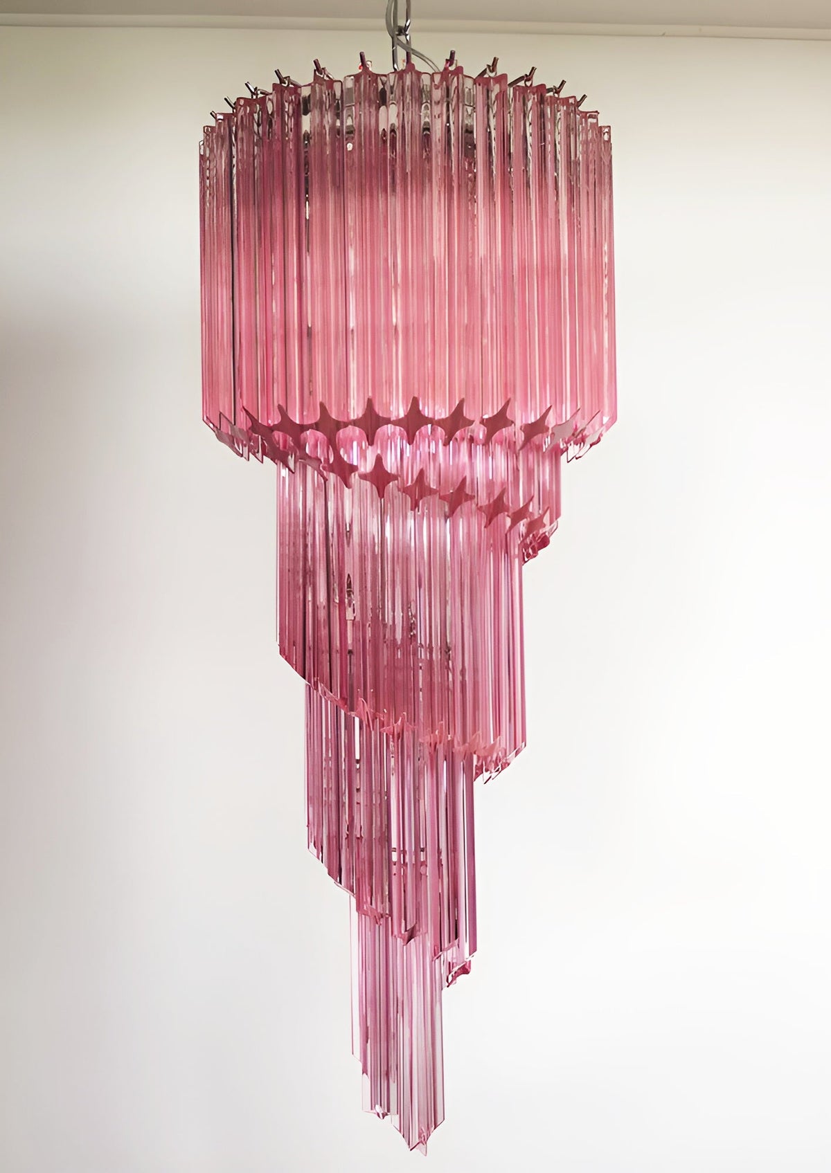 Spiral Prism Glass Chandelier 15.7"