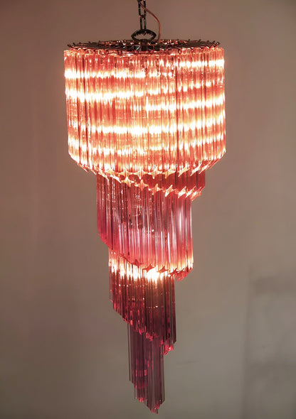 Spiral Prism Glass Chandelier 15.7"