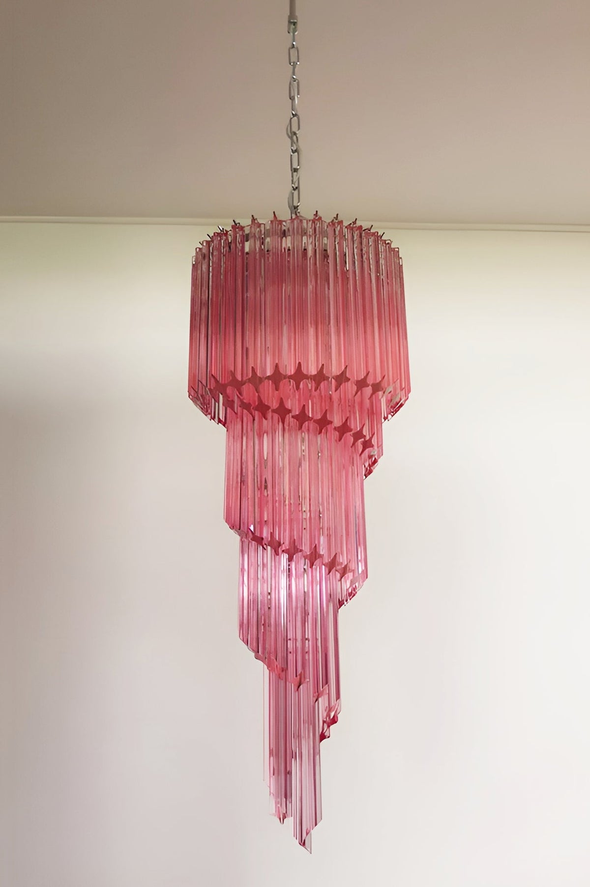 Spiral Prism Glass Chandelier 15.7"