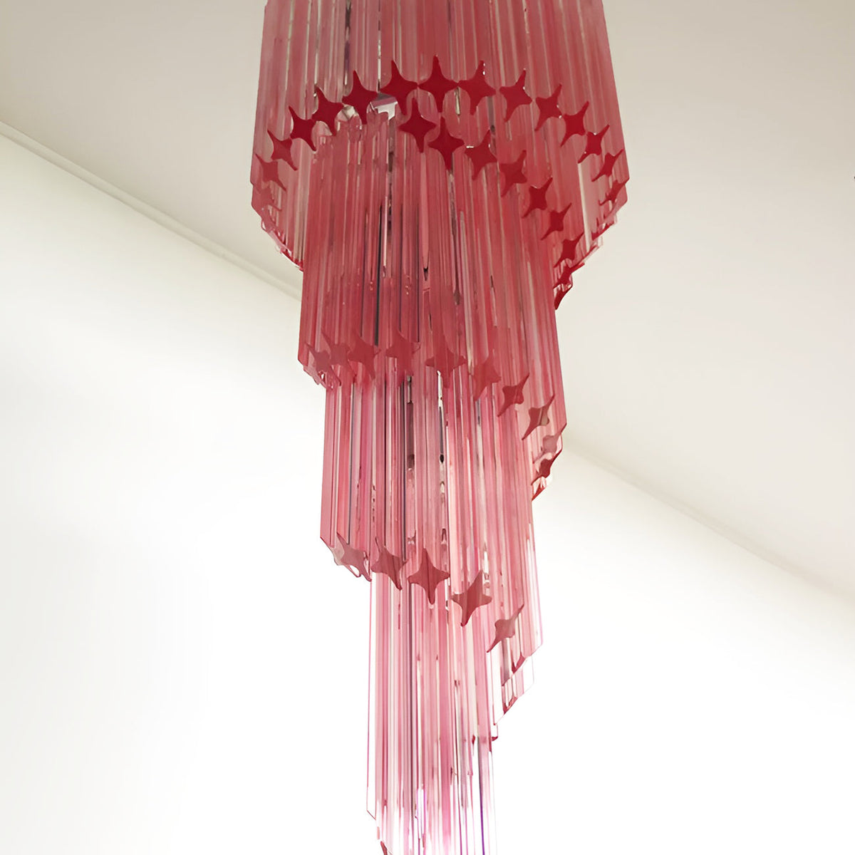Spiral Prism Glass Chandelier 15.7"