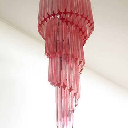 Spiral Prism Glass Chandelier 15.7"