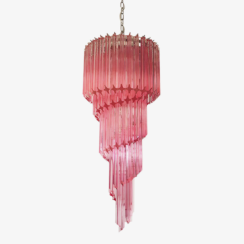 Spiral Prism Glass Chandelier 15.7"