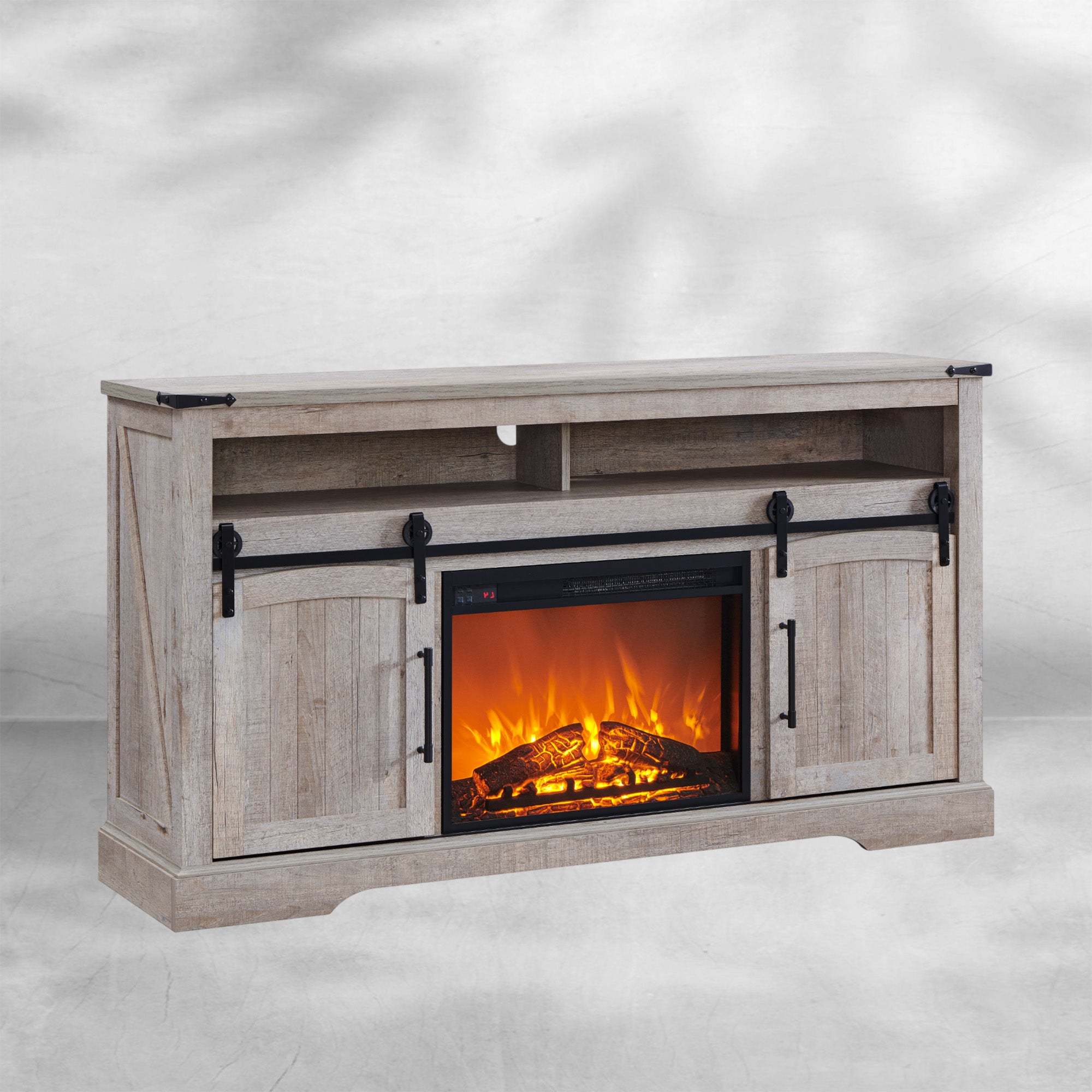 Farmhouse Fireplace TV Stand for 70 Inch TV