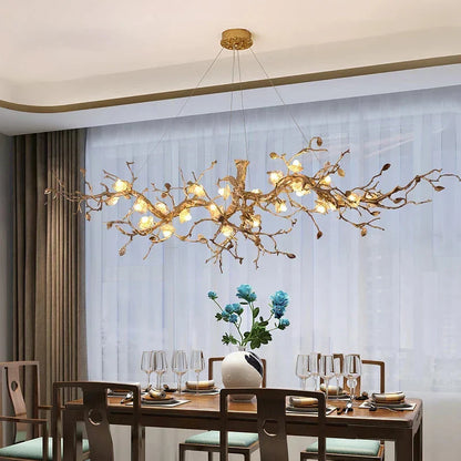 Mona Crystal Flower Branch Chandelier 47.2"-126"