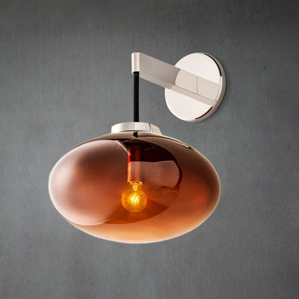 Cabrlet Smoke Glass Wall Sconce