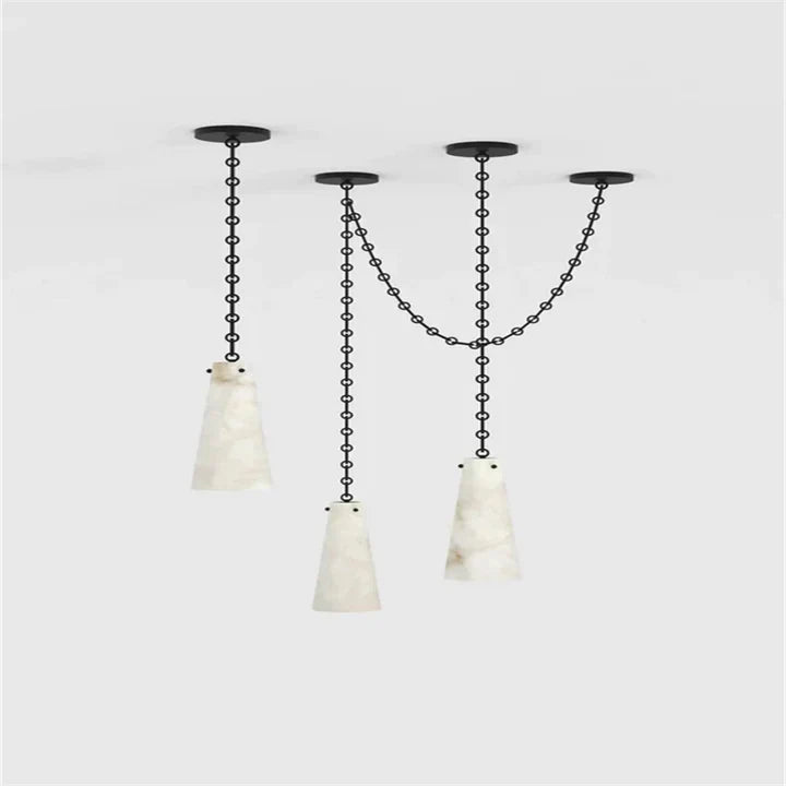 Casey Contemporary Chandelier Alabaster, 3-Light Vintage Alabaster Pendant Cluster
