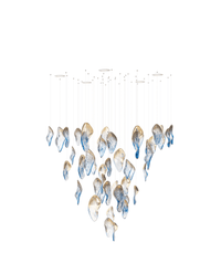 Galaxy Ocean Drift Blown Glass Crystal Spiral Chandelier