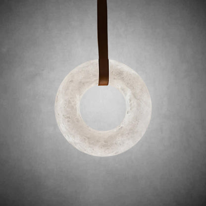 Ogden Ring Alabaster Chandelier With Canopy Over Kitchen Island