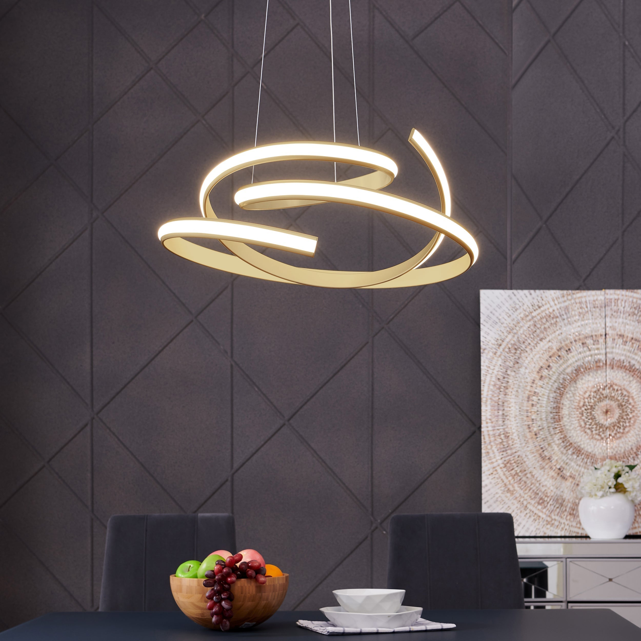 Oslo LED Adjustable Chandelier Gold