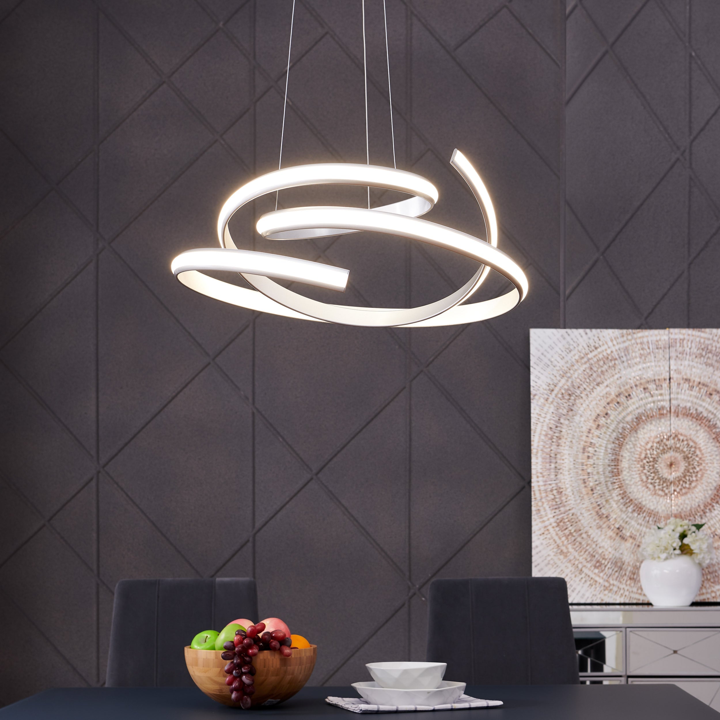 Oslo LED Adjustable Chandelier // Silver