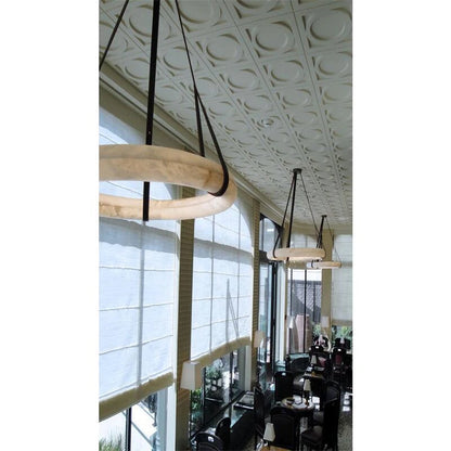 Ogden Ring Alabaster Chandelier With Canopy Over Kitchen Island