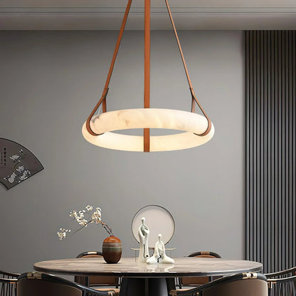 Modern Round Alabaster Chandelier for Living Room/Bedroom