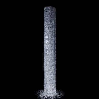 Oversized Art Designer Silver Crystal Long Ceiling Column Waterfall Chandelier