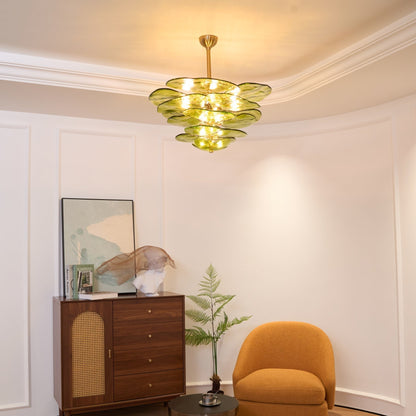 Petals Gold Murano Chandelier 21.6"-39.4"