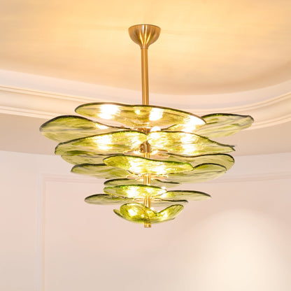 Petals Gold Murano Chandelier 21.6"-39.4"