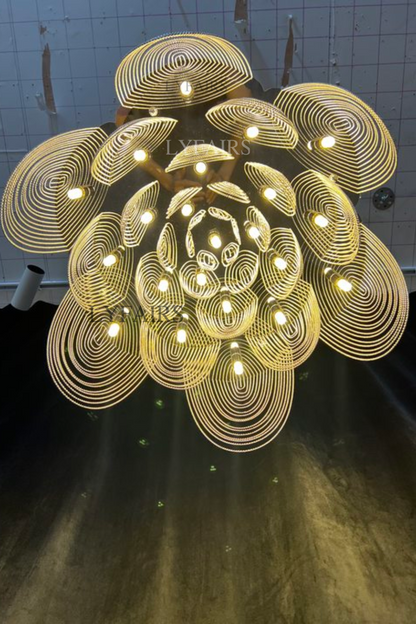 Post-Modern Art Flower Multi-tier Stainless Steel Pendant Chandelier for Living/Dining Room/Bedroom