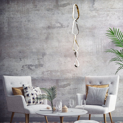 Prague Vertical Chandelier Gold & Chrome