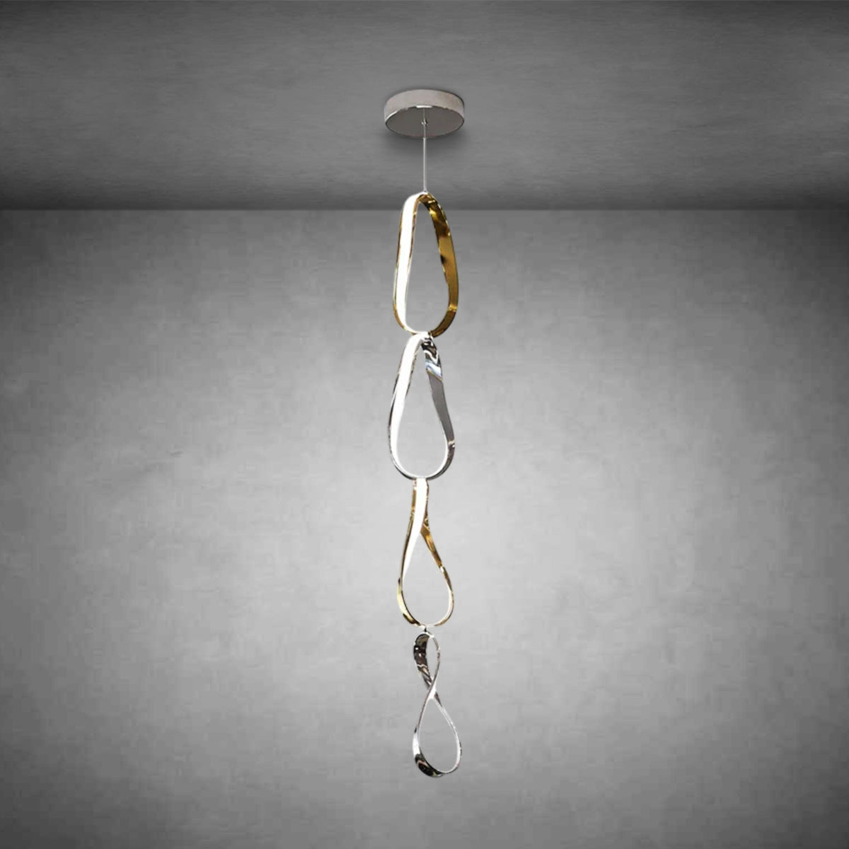 Prague Vertical Chandelier Gold & Chrome