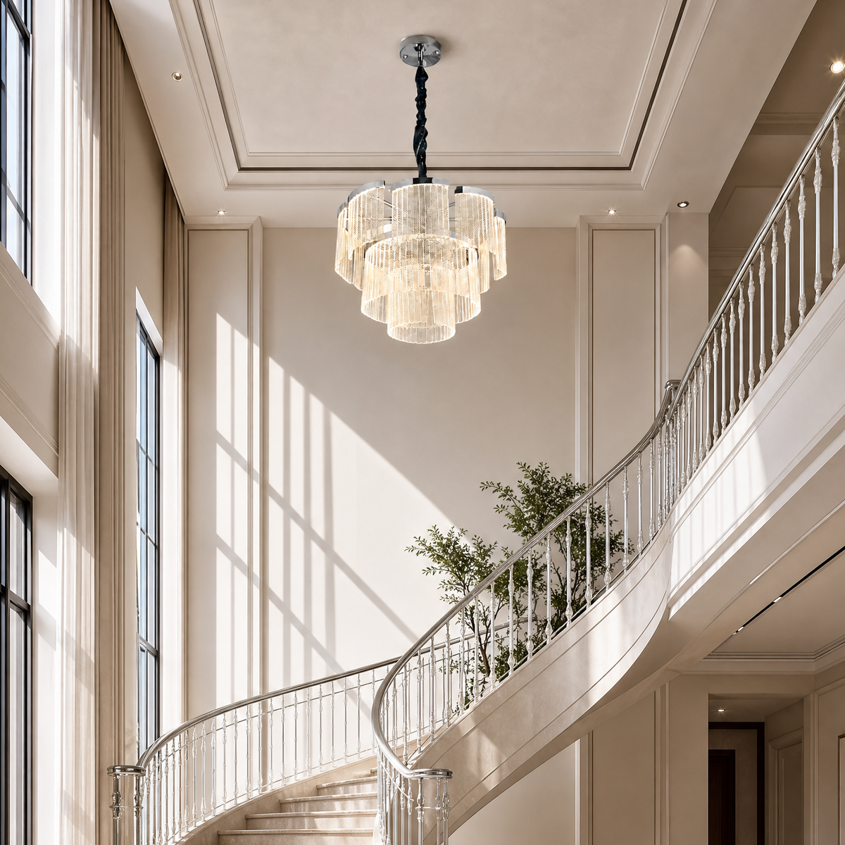 Prismata Crystal Modern Sculptural Ring Chandelier