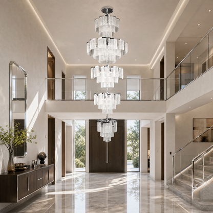 Prismata Crystal Modern Sculptural Ring Chandelier