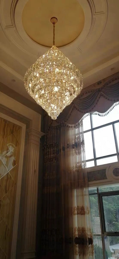 Extra Large Clear Crystal Honeycomb Chandelier for Living Room/Entrance/Staircase