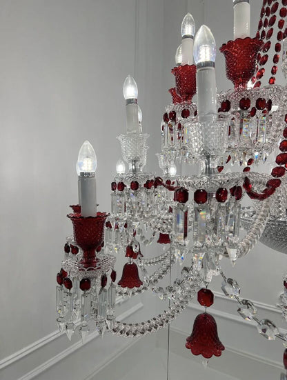 European-style Luxury Colorful Candle Crystal Oversized Chandelier Art Branch Designer Foyer/Staircase Light Fixture