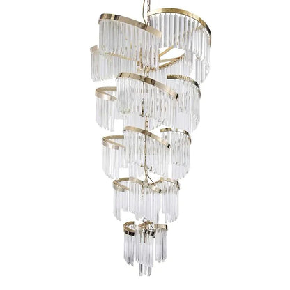 Oversized Modern Designer Creative Multi-tiered Luxury Spiral Crystal Chandelier  For High-ceiling Foyer/Entryway/Hallway