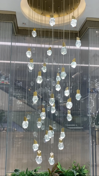 Extra Large Modern Light Luxury Creative Crystal Chandelier for 2-story/Duplex Buildings Staircase