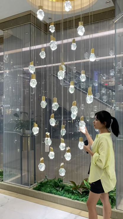 Extra Large Modern Light Luxury Creative Crystal Chandelier for 2-story/Duplex Buildings Staircase