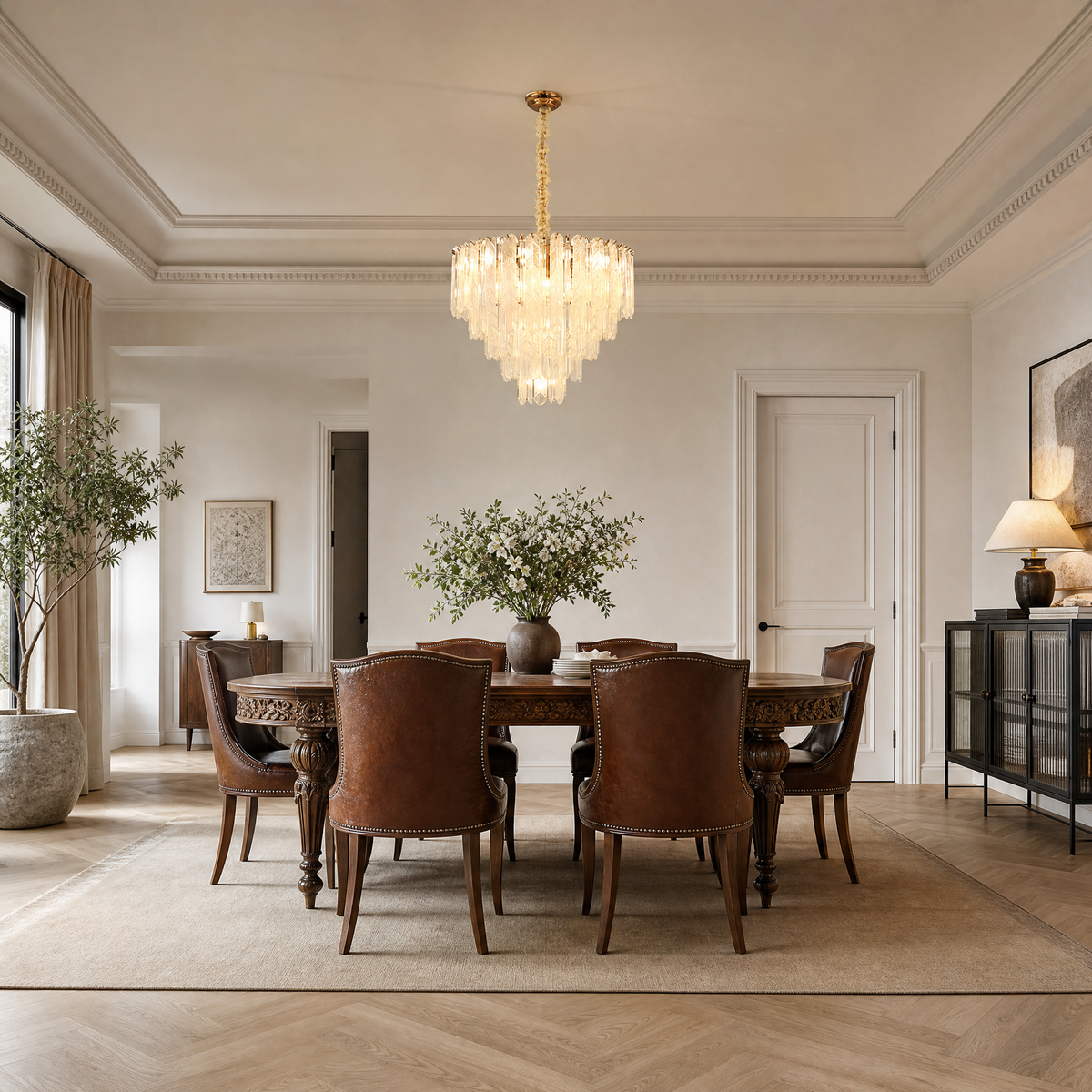 Quadro Glass Rod Chandelier