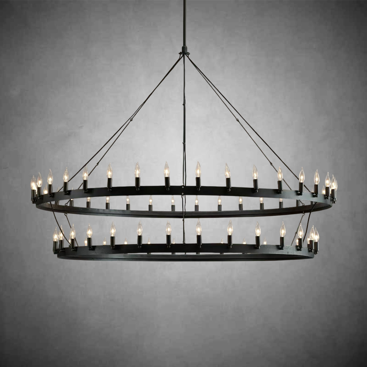 Radiant Vintage Filament Two-Tier Round Chandelier