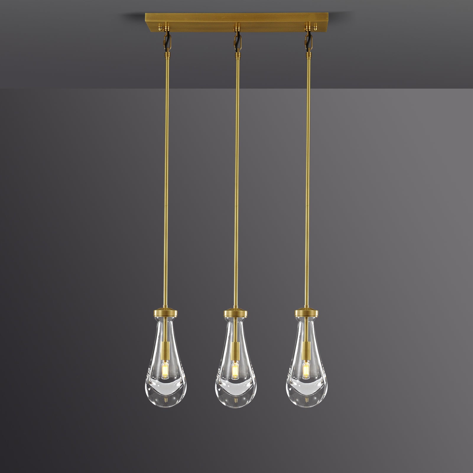 Raindrops Rectangular Chandelier 22" Rod