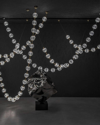 Modern Creative Acrylic Ball Necklace Chandelier for Living Room/Staircase/Foyer/Entryway