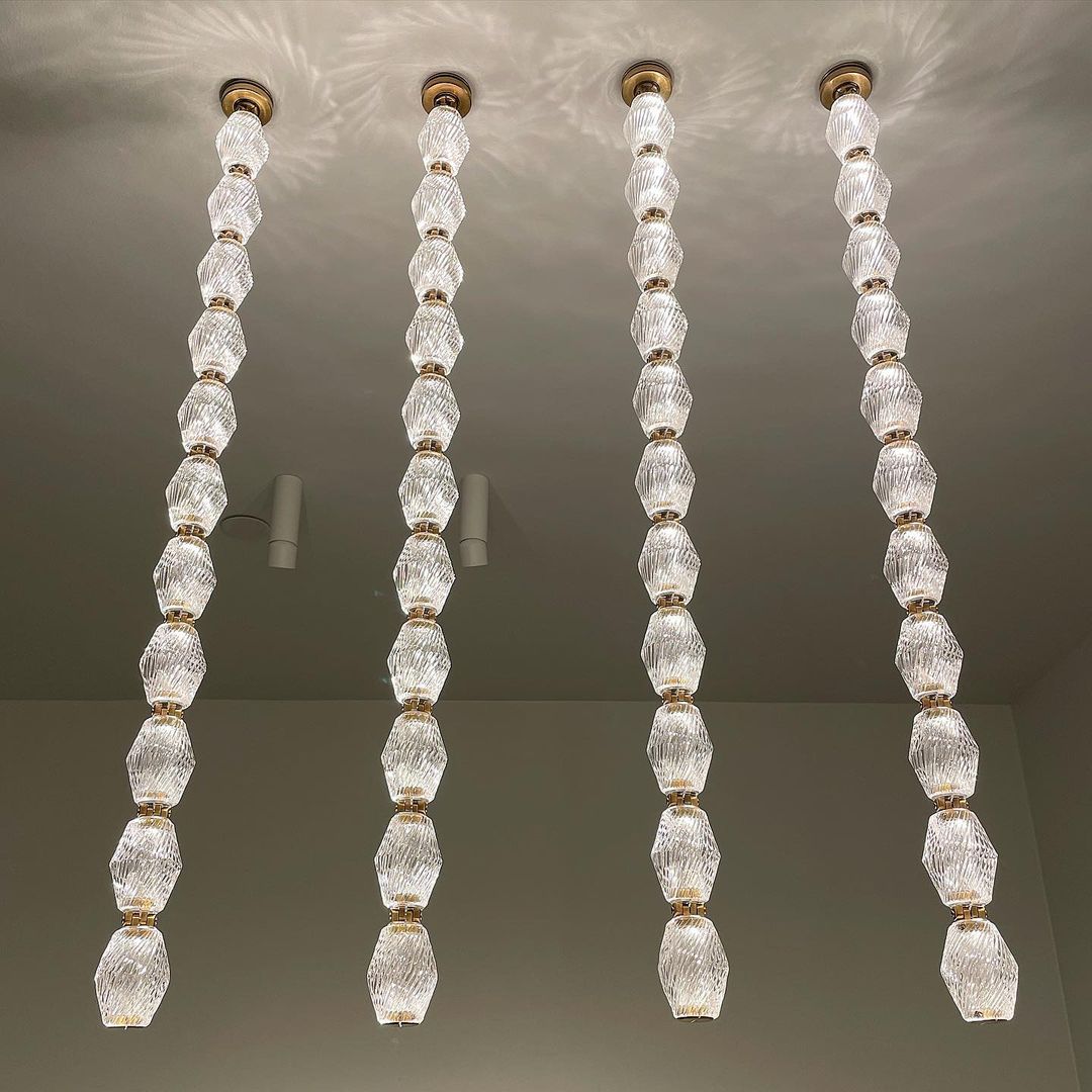 Creative Glass Pearl Necklace Pendnat Chandelier for Living/Dining Room/Staircase