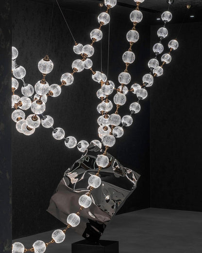 Modern Creative Acrylic Ball Necklace Chandelier for Living Room/Staircase/Foyer/Entryway
