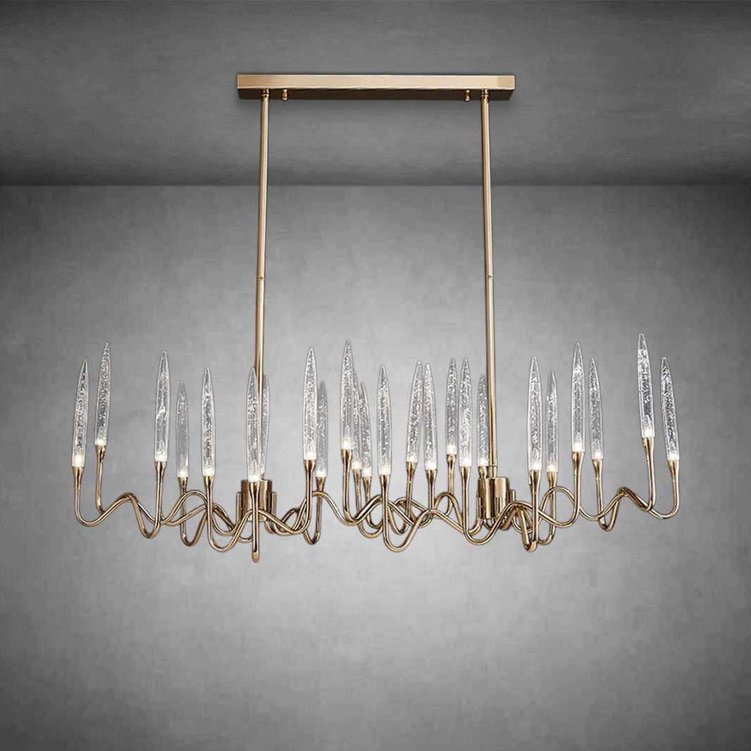 Reese Brass Glass  Chandelier