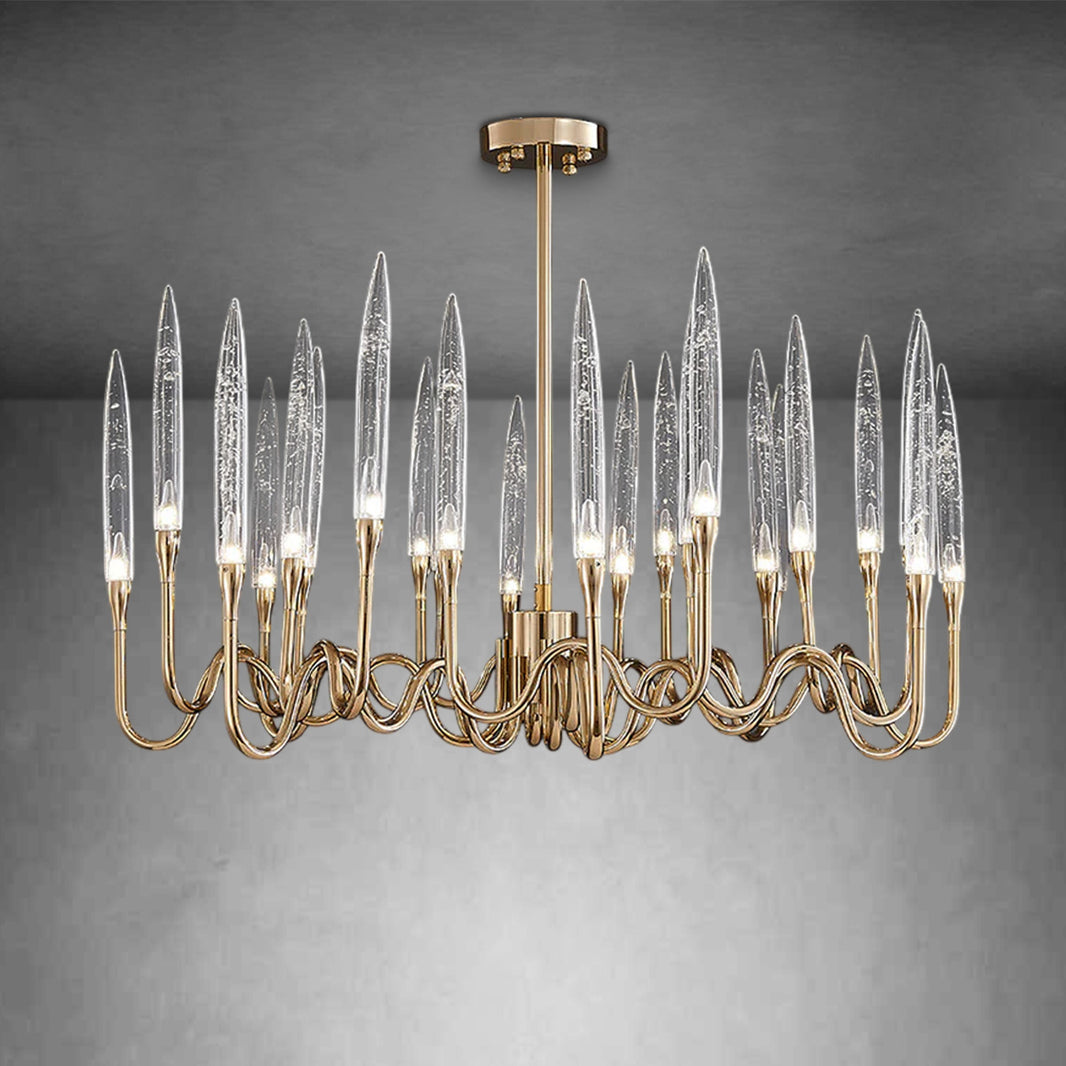 Reese Brass Glass  chandelier