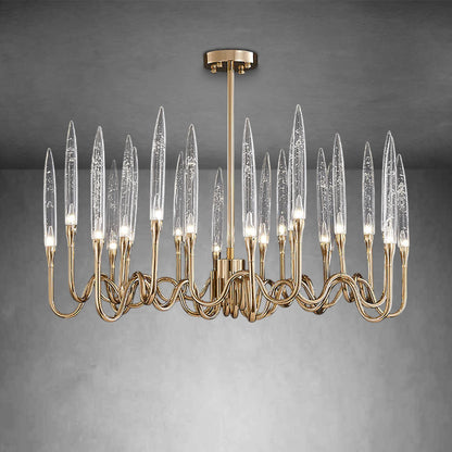 Reese Brass Glass  chandelier