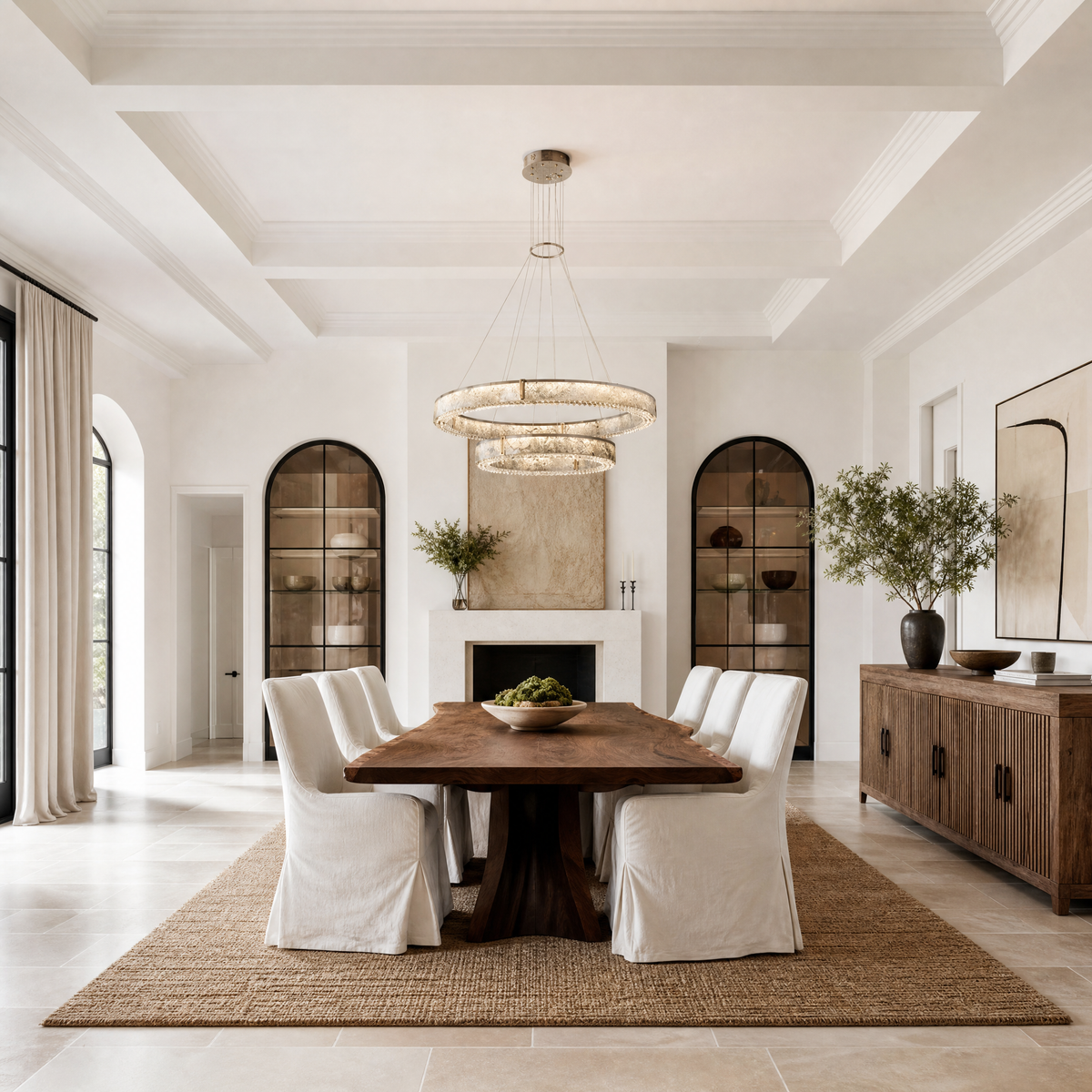 Roccia Stone Crystal Duo Chandelier