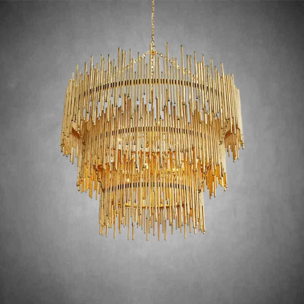 Russell Luxury 3-Tier Metal Chandelier Lighting for Living Room