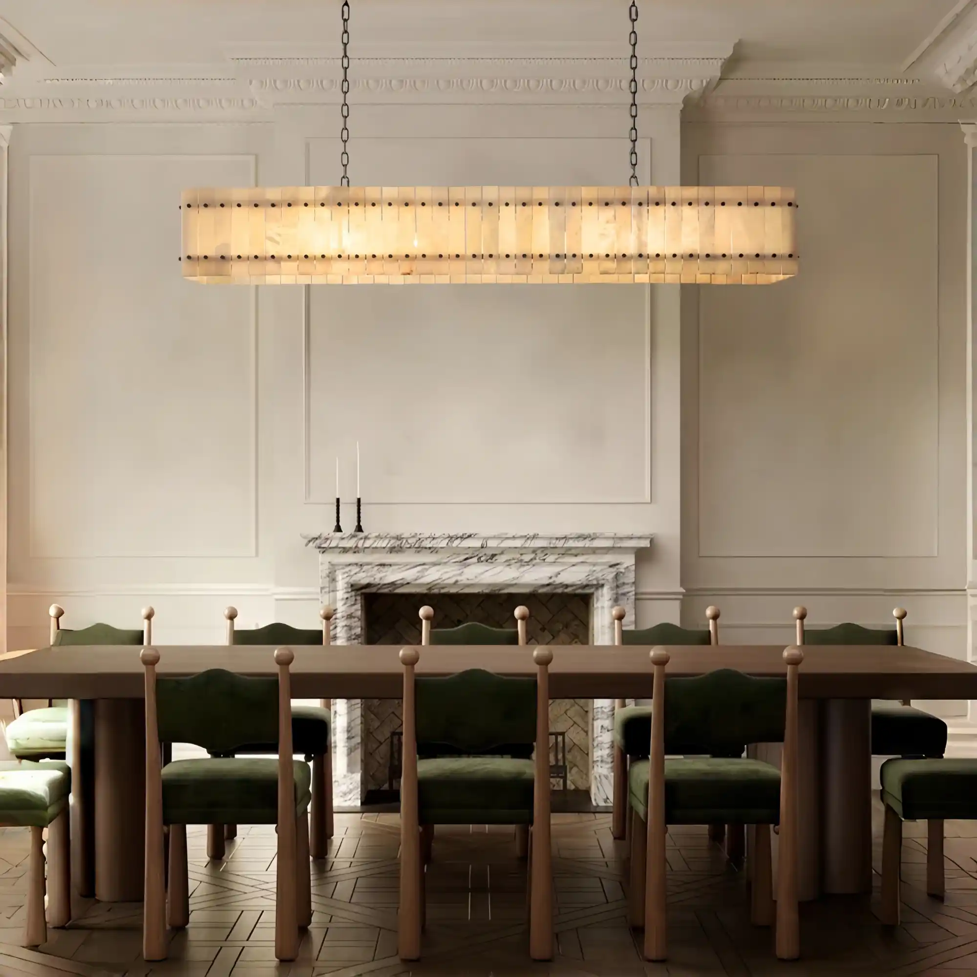 Lux Marcus Alabaster Linear Chandelier