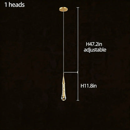 Gold Aluminum LED Linear Chandelier