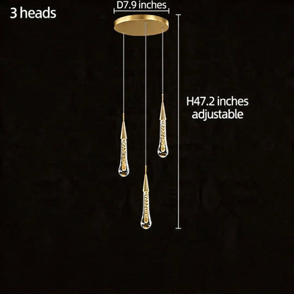 Gold Aluminum LED Linear Chandelier